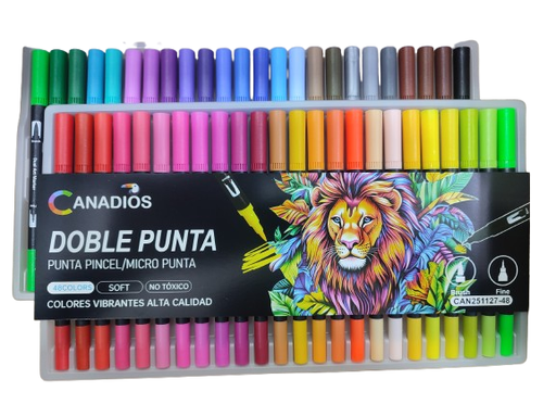 MARCADOR Doble Punta 48 Colores(Canadios)